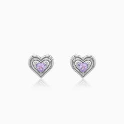 Silver Echo of Love Studs