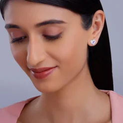 Silver Echo of Love Studs
