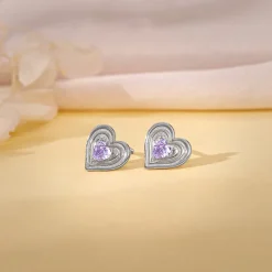 Silver Echo of Love Studs