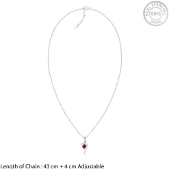Silver Eesha Pendant With Link Chain