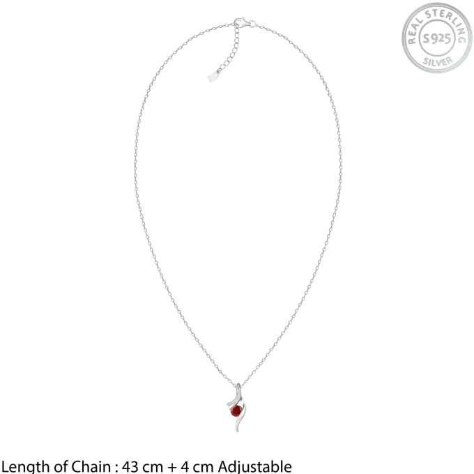 Silver Eesha Pendant With Link Chain