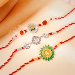 Silver Ekadanta Rakhi Combo (Set of 3)