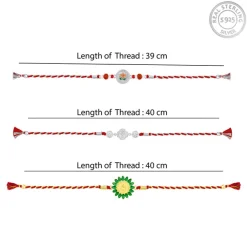 Silver Ekadanta Rakhi Combo (Set of 3)