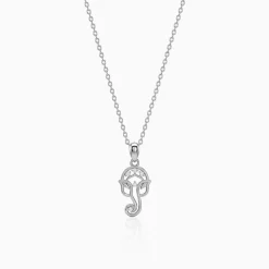 Silver Ekadantaya Pendant with Link Chain