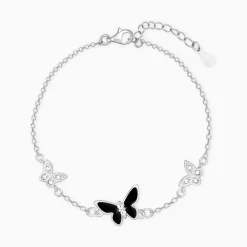 Silver Elegant Butterflies Bracelet