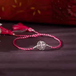 Silver Elegant Circle Rakhi