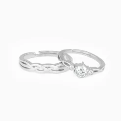 Silver Elegant Love Couples Rings
