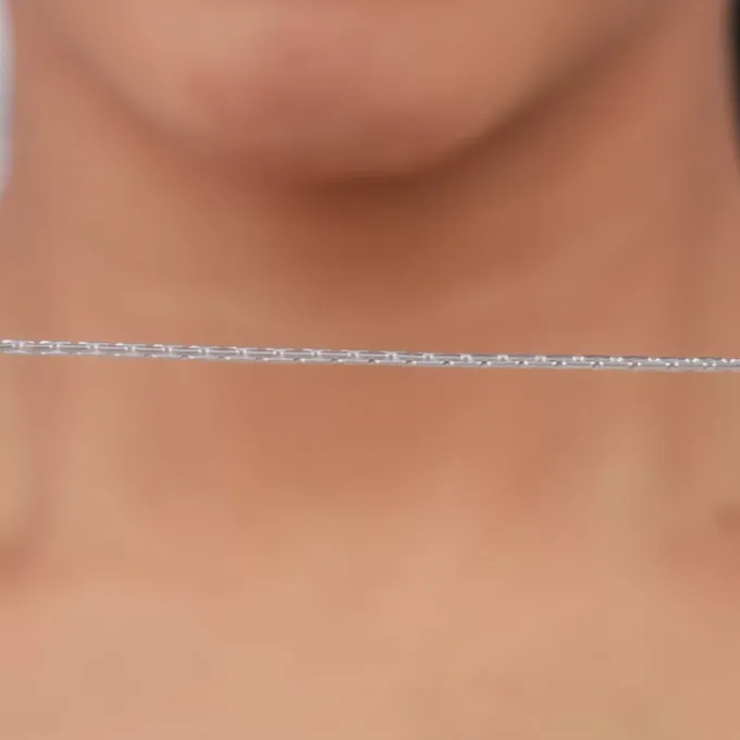 Silver Elongated Box Chain