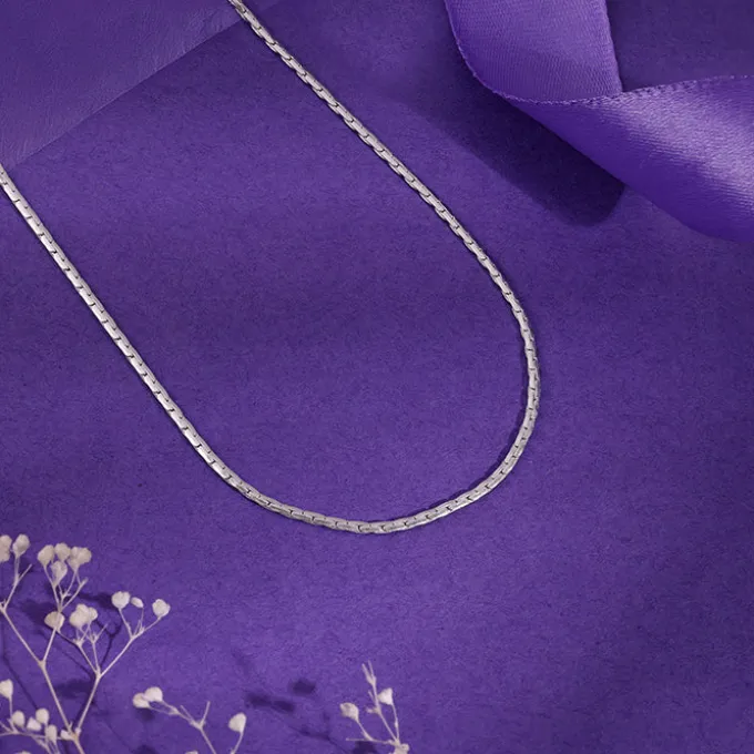 Silver Elongated Box Chain