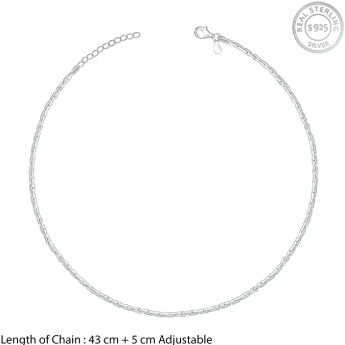 Silver Elongated Box Chain