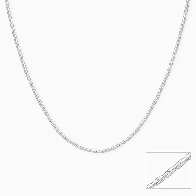 Silver Elongated Box Chain