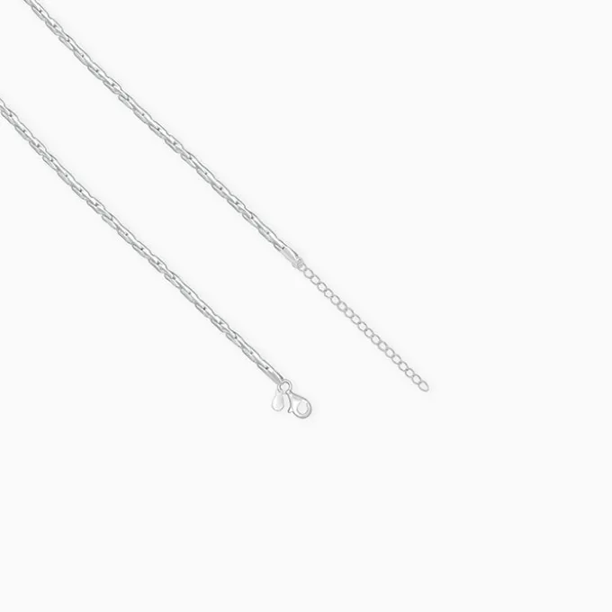 Silver Elongated Box Chain