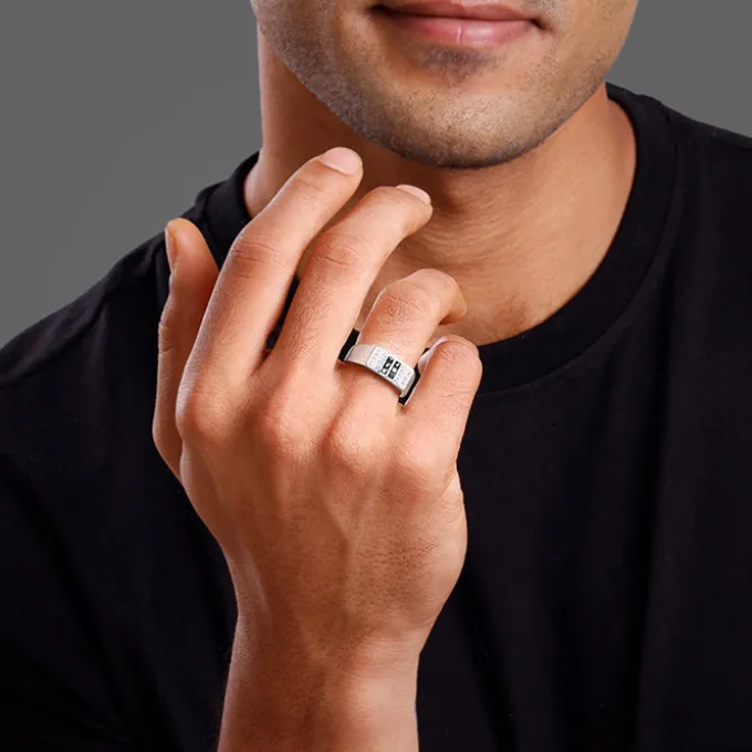 Silver Eminent Glow Ring For Him