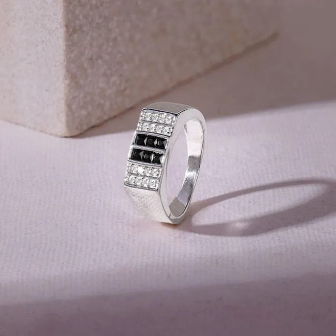Silver Eminent Glow Ring For Him