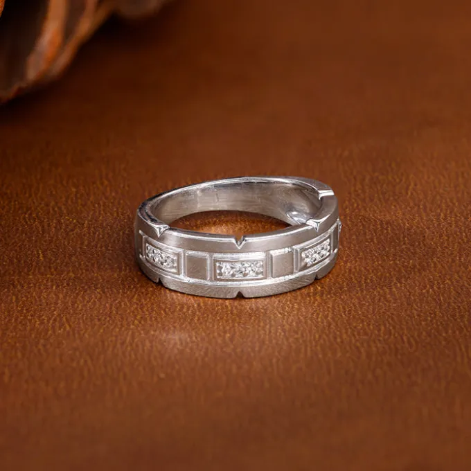 Silver Empire Edge Ring For Him