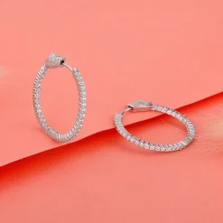 Silver Enchanted Radiance Hoops