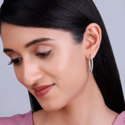 Silver Enchanted Radiance Hoops