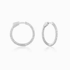 Silver Enchanted Radiance Hoops