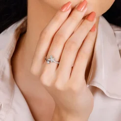 Silver Enchanting Elegance Butterfly Ring