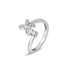 Silver Enchanting Elegance Butterfly Ring