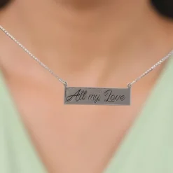 Silver Engraved Pendant with Box Chain