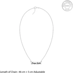 Silver Engraved Pendant with Box Chain