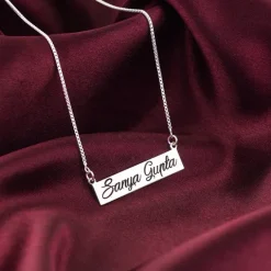 Silver Engraved Pendant with Box Chain