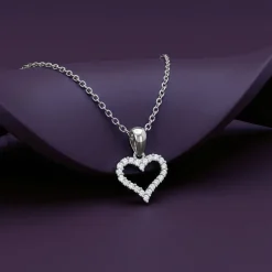 Silver Eternal Heart Pendant with Link Chain