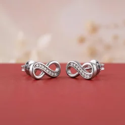 Silver Eternal Infinity Stud Earrings