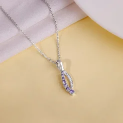 Silver Ethereal Flow Pendant with Link Chain