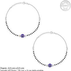 Silver Evil Eye Anklet