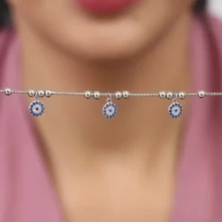 Silver Evil Eye Charm Bracelet