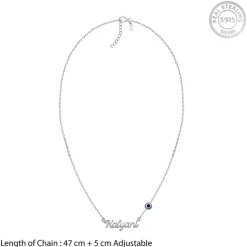 Silver Evil Eye Personalised Name Necklace