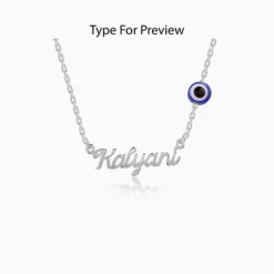 Silver Evil Eye Personalised Name Necklace