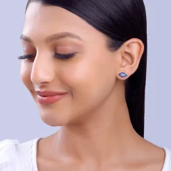 Silver Evil Eye Spirit Studs