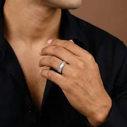Silver Facet Glory Band For Him (Size 17)