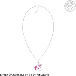 Silver Fairy Unicorn Kids Pendant With Link Chain