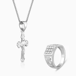 Silver Faith And Sparkle Set For Him