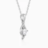 Silver Falling Dew Pendant With Link Chain