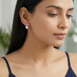 Silver Falling Heart Earrings