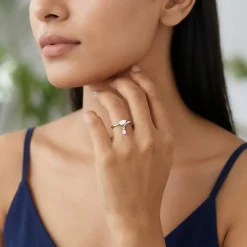 Silver Falling Light Ring