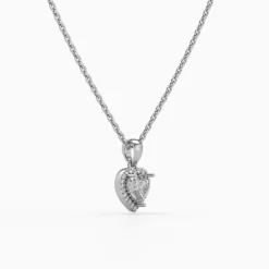 Silver Fancy Heart Pendant With Link Chain