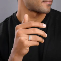 Silver Fibonacci Flow Ring For Him