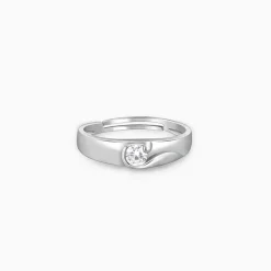 Silver Fibonacci Flow Ring For Him