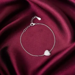 Silver Filled with Love Heart Bracelet