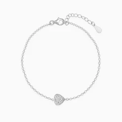 Silver Filled with Love Heart Bracelet