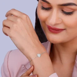 Silver Filled with Love Heart Bracelet