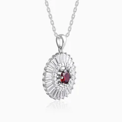 Silver Fleur Pendant With Link Chain
