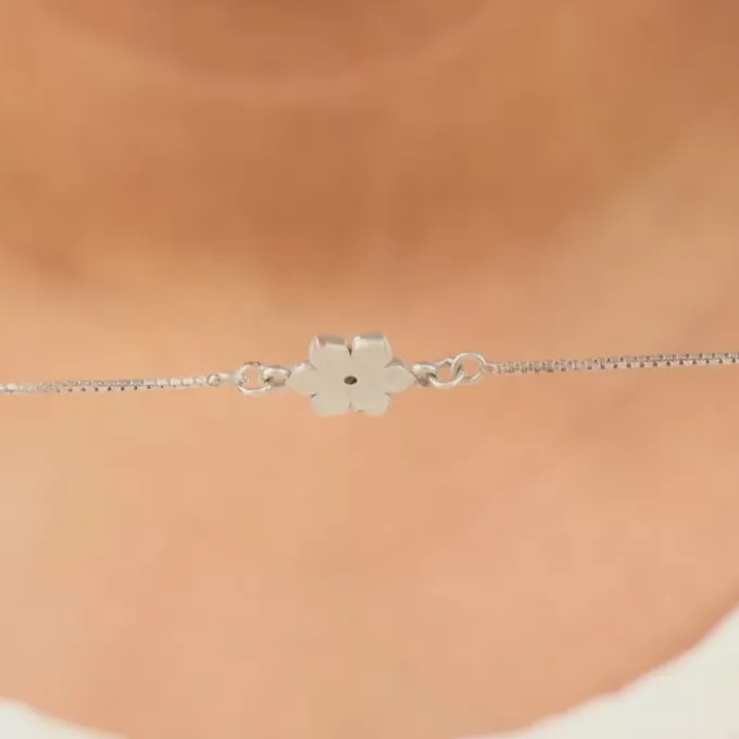 Silver Floral Bracelet Rakhi