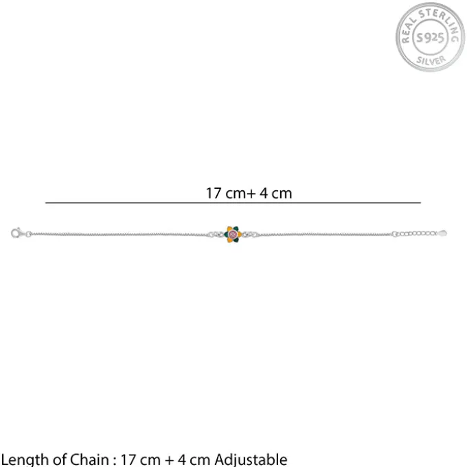Silver Floral Bracelet Rakhi